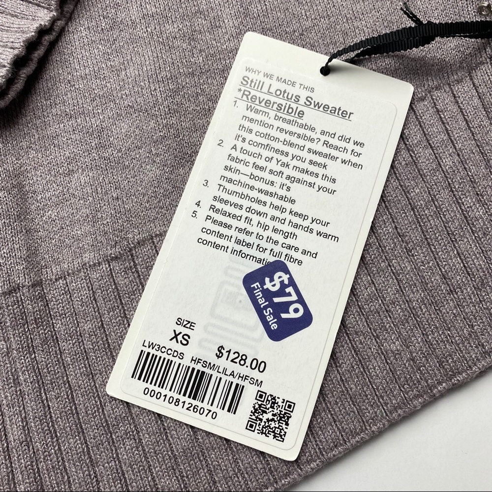 Lululemon Still Lotus Sweater Reversible - Picture 2 of 6
